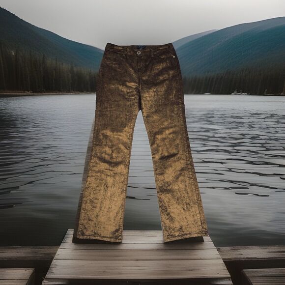 Tribal Corduroy Baby Boot Cut Pants 6 (30x31) Olive Brown Mid Rise Stretch Women - Picture 7 of 8